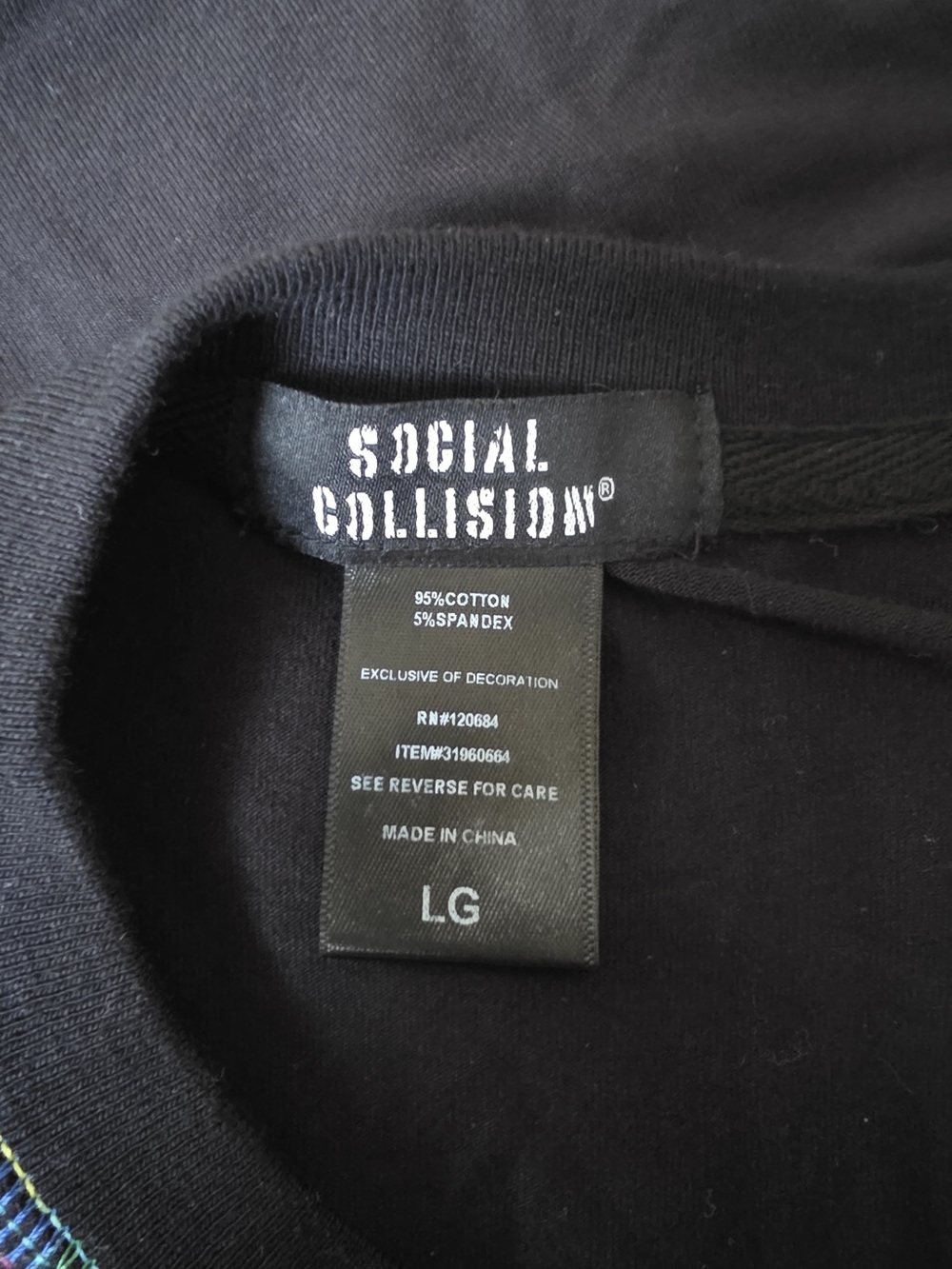Men's Black Crewneck Sweater - Large